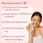 WishCare Ceramide Lip Balm with SPF 50 PA+++ 5gm - Image 4