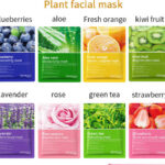 Bioaqua Plant & Fruit Moisturizing Face Mask Set, 8 Pieces (25g Each)